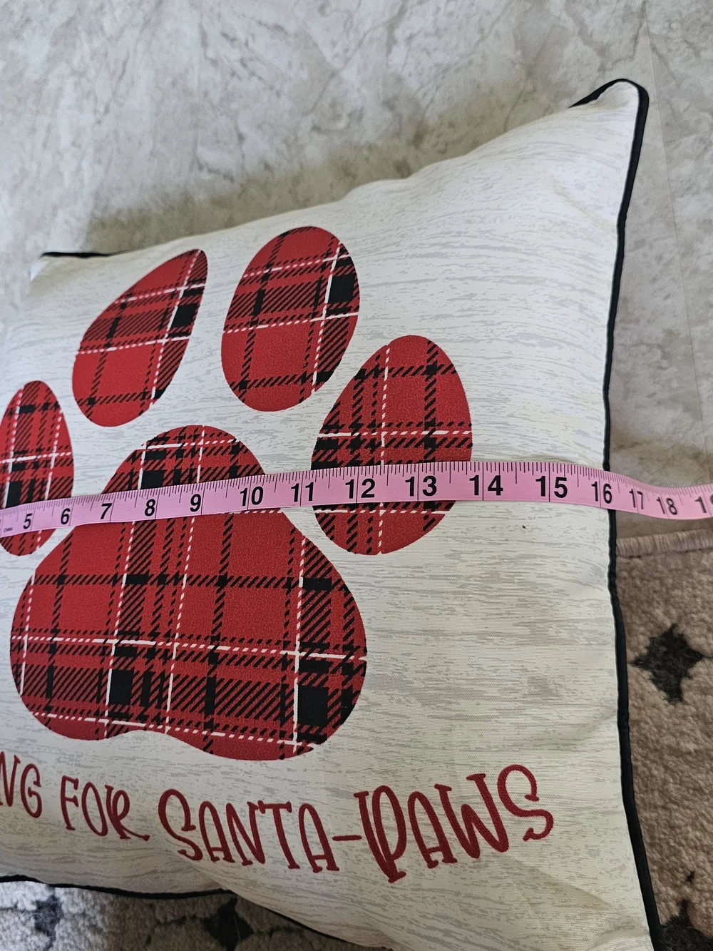 Holiday Pet Pillow Cover - Green Plaid Christmas Design